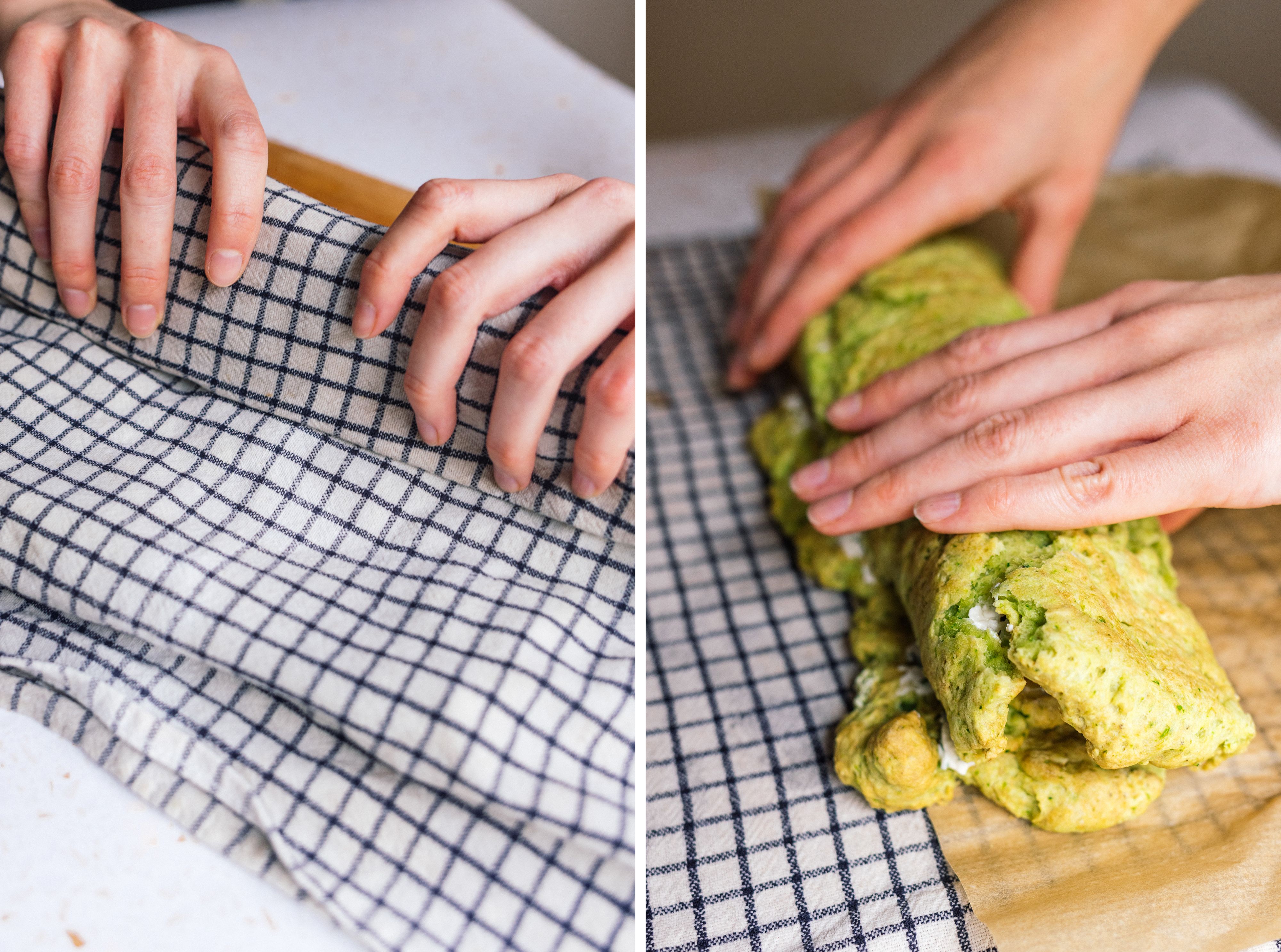 R964 Herzhafte Lauch-Frischkäse-Biskuitrolle