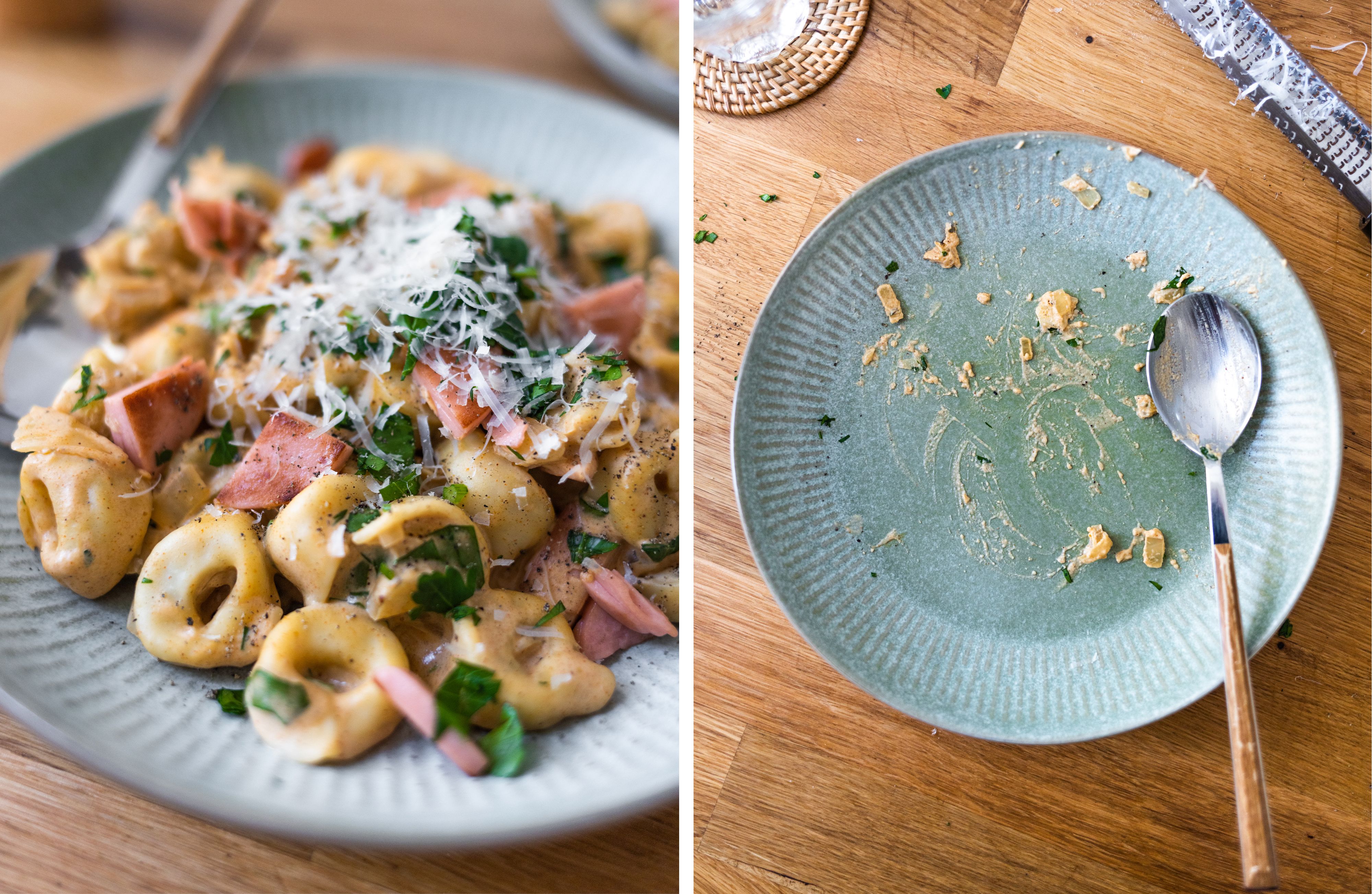 R809 Tortellini in veganer Schinken-Sahne-Soße