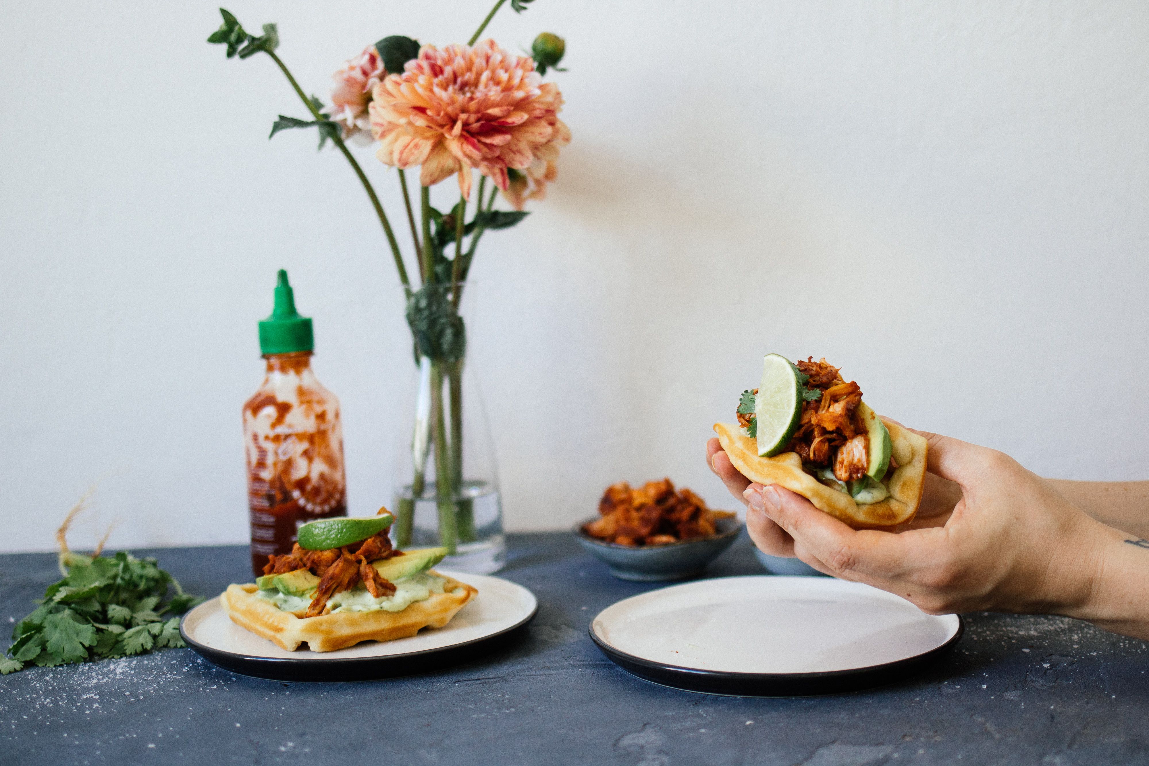 Pulled Jackfrucht Waffel-Taco