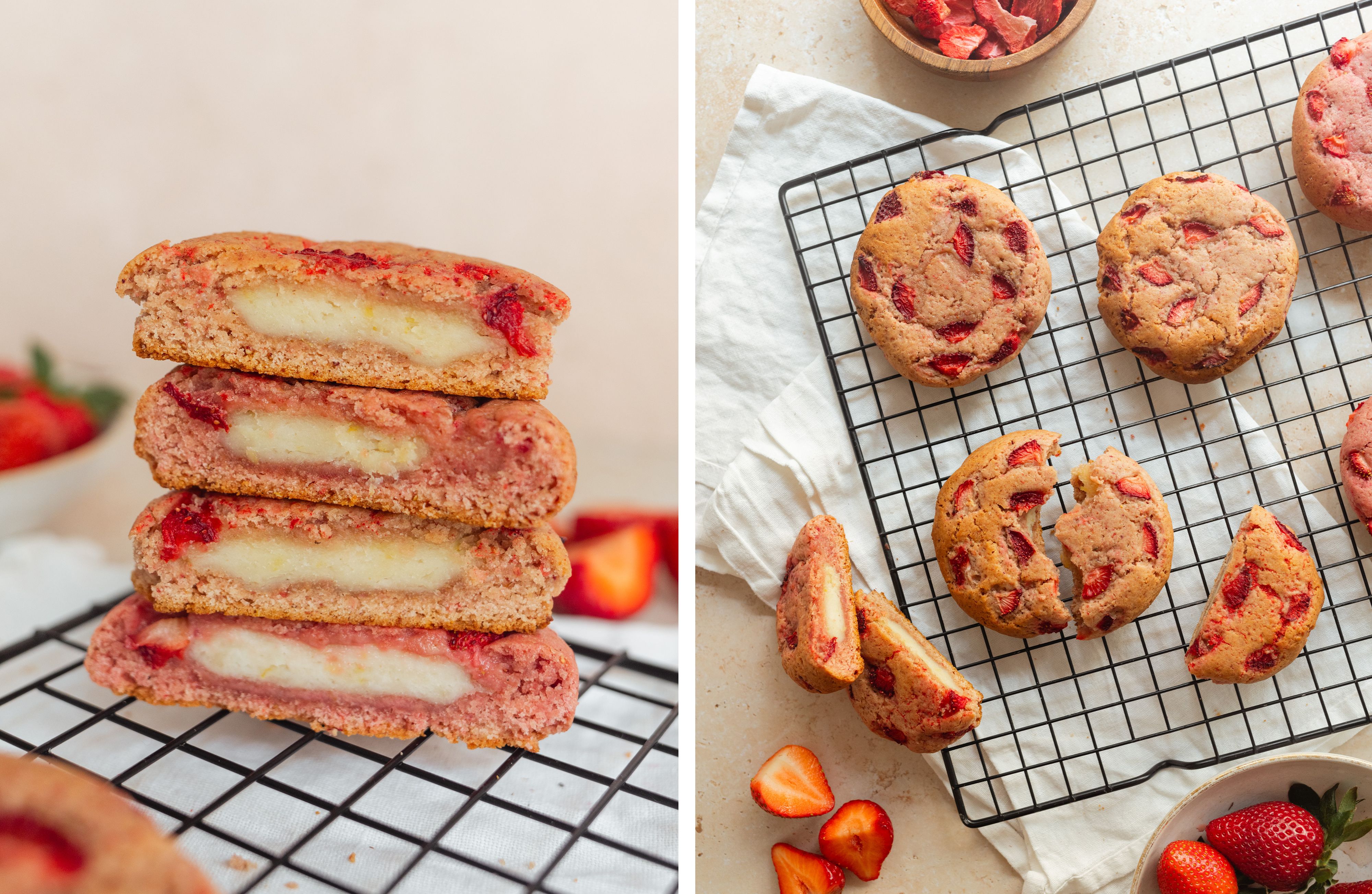 R967 Vegan Strawberry Cheesecake Cookies