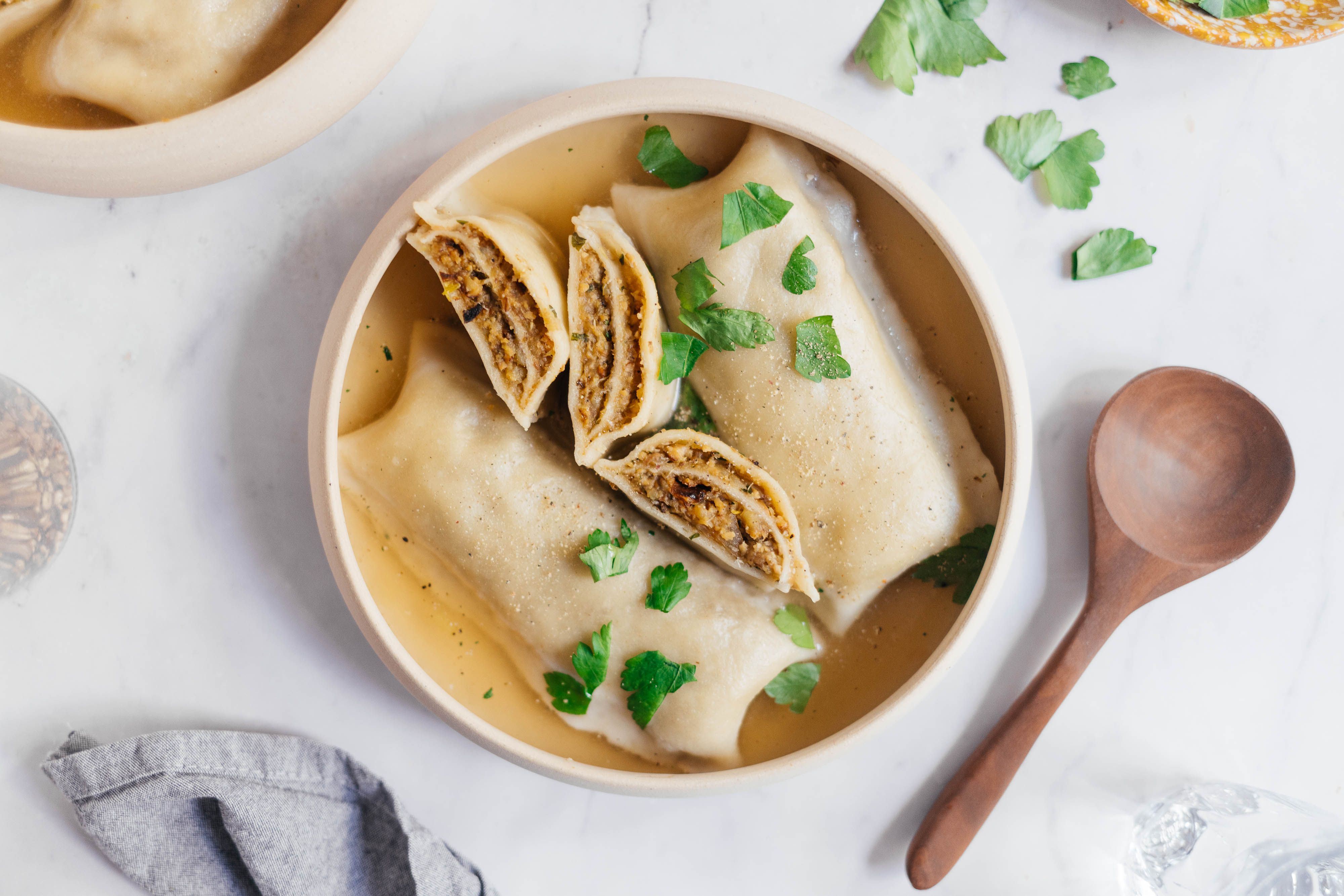Vegane Maultaschen mit Gemüsefüllung