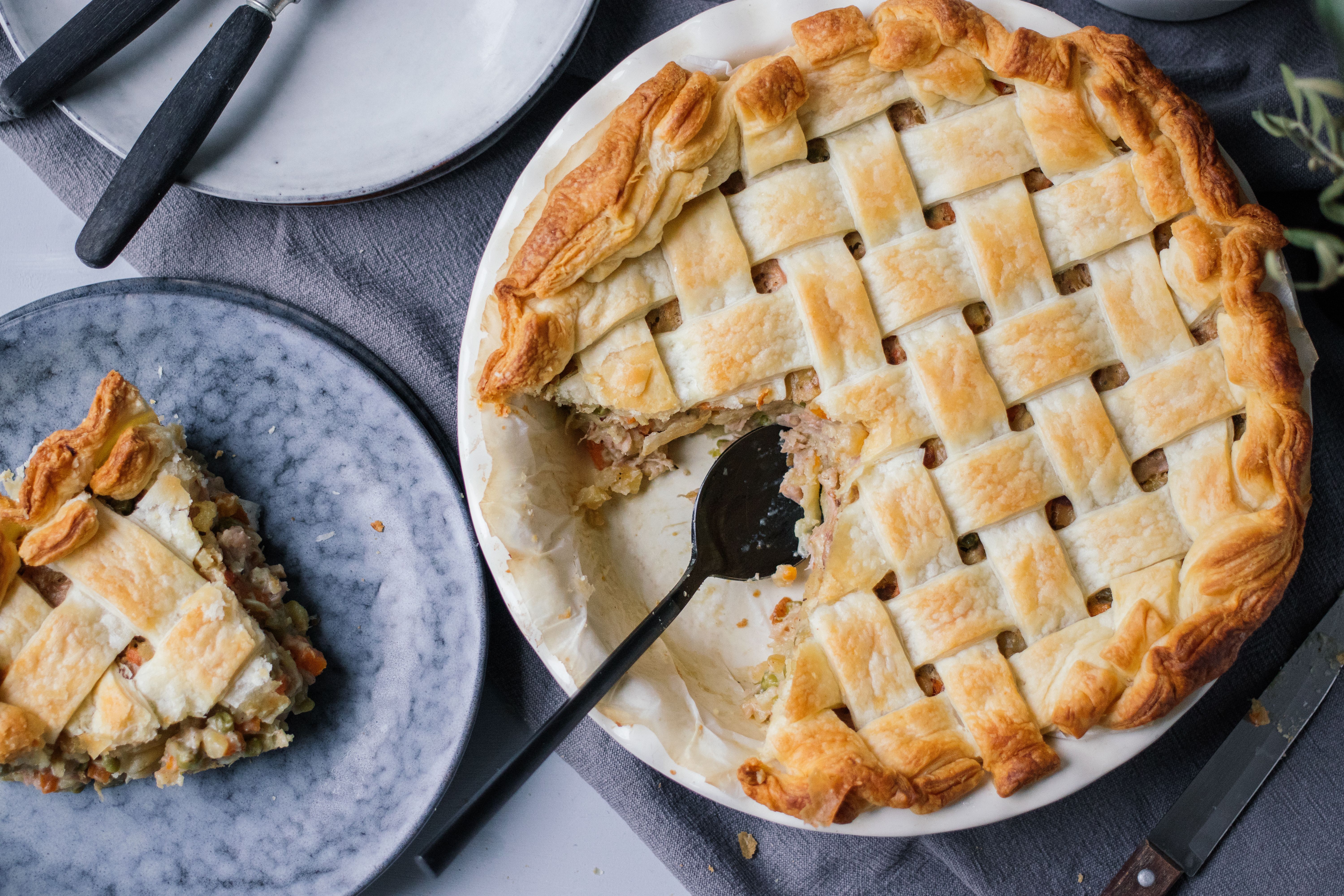 Veganer Pot Pie mit Jackfruit