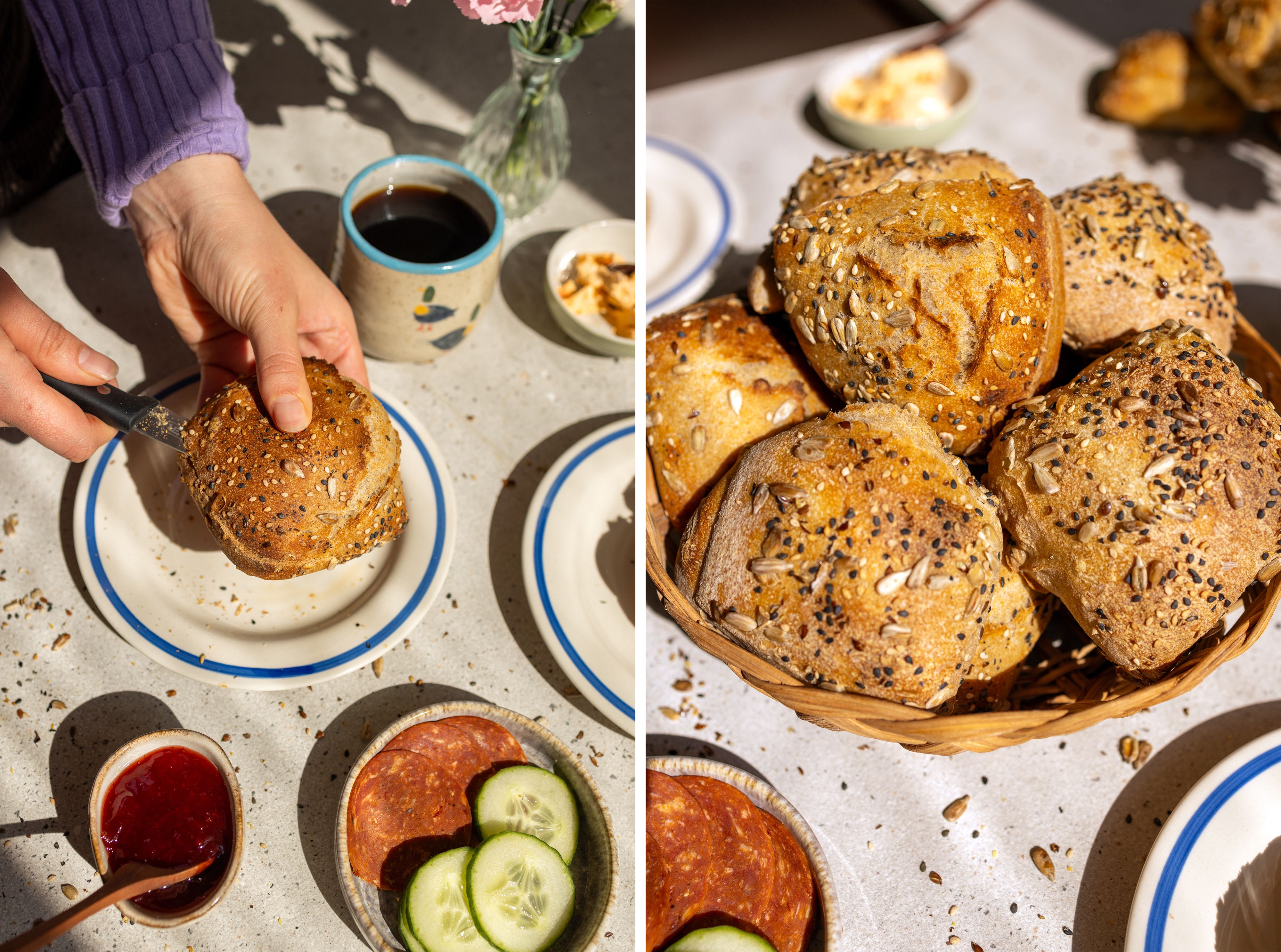 R1046 Einfache Sauerteigbrötchen über Nacht