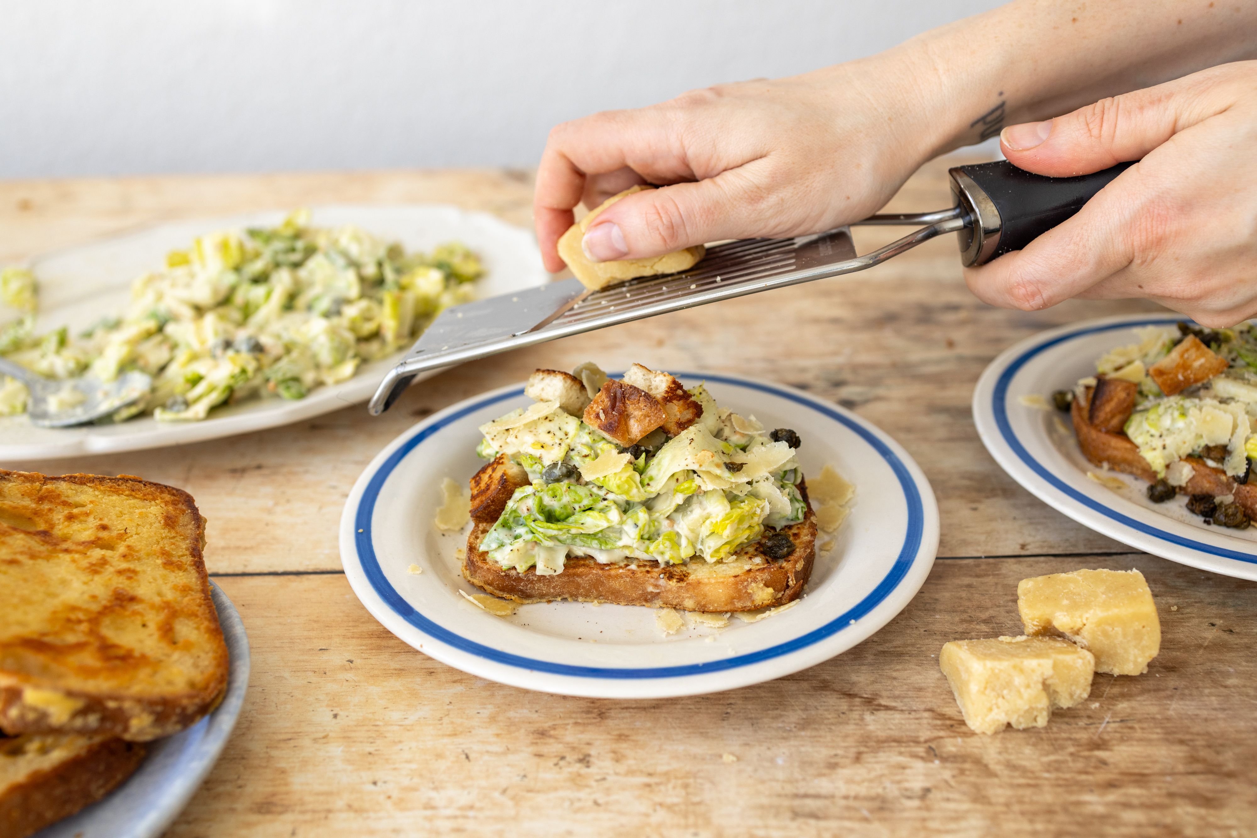 Savory French Toast with Vegan Caesar Salad