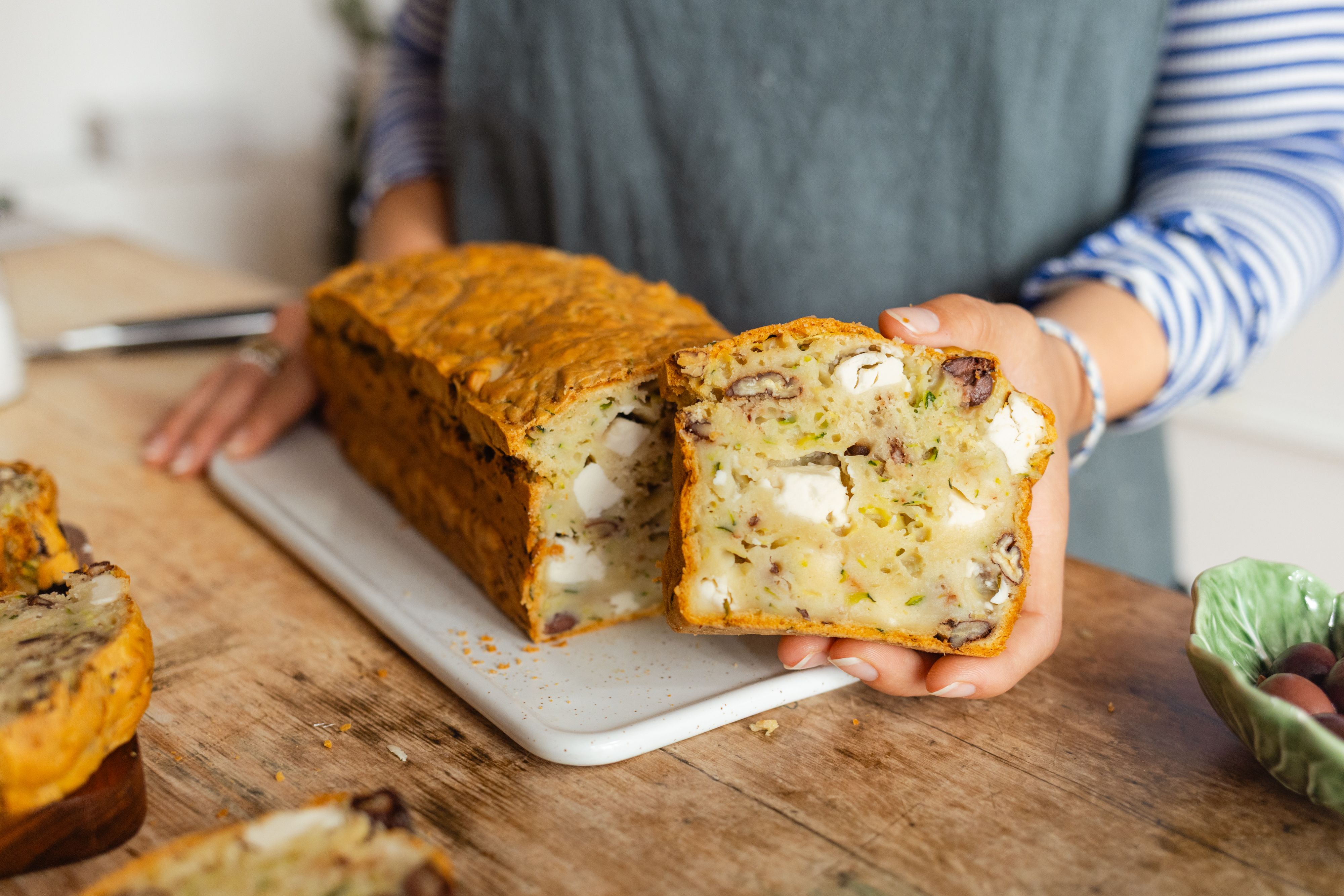 Vegan Zucchini Bread with Plant-Based Feta and Pecans