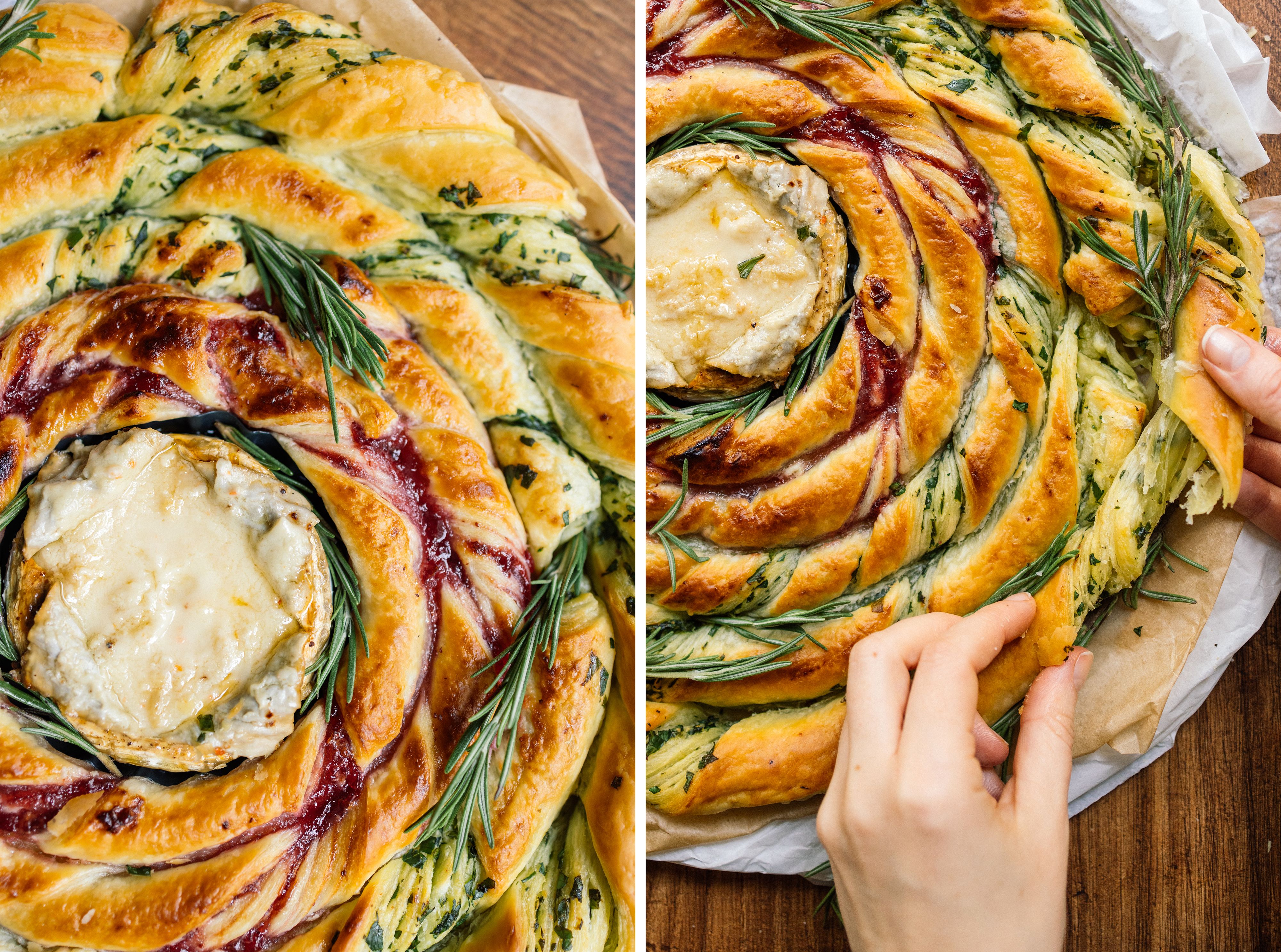 R868 Puff Pastry Swirl with Plant-Based Baked Camembert