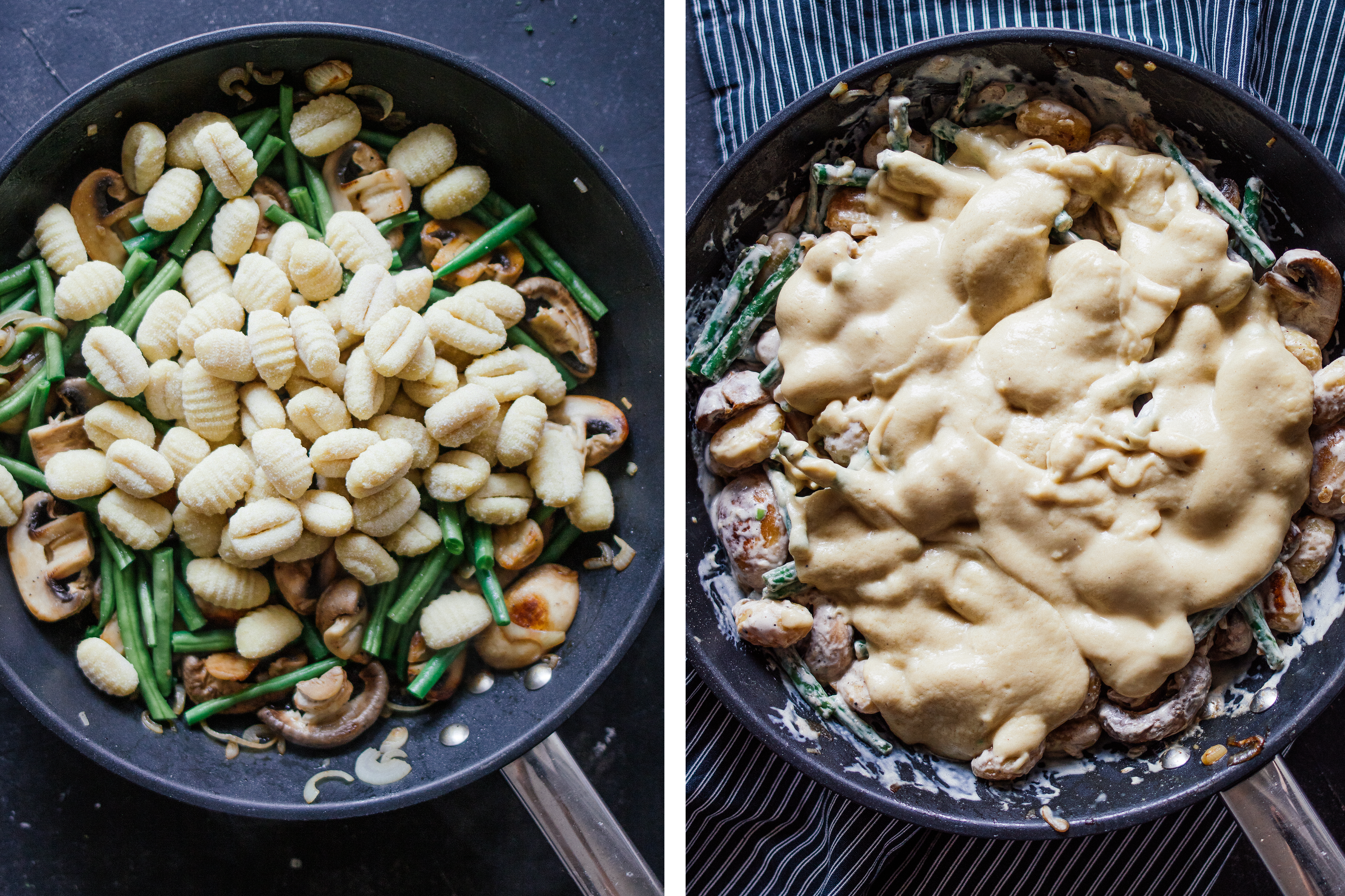 R572 Pan-Fried Gnocchi with Nooch Cheese Sauce