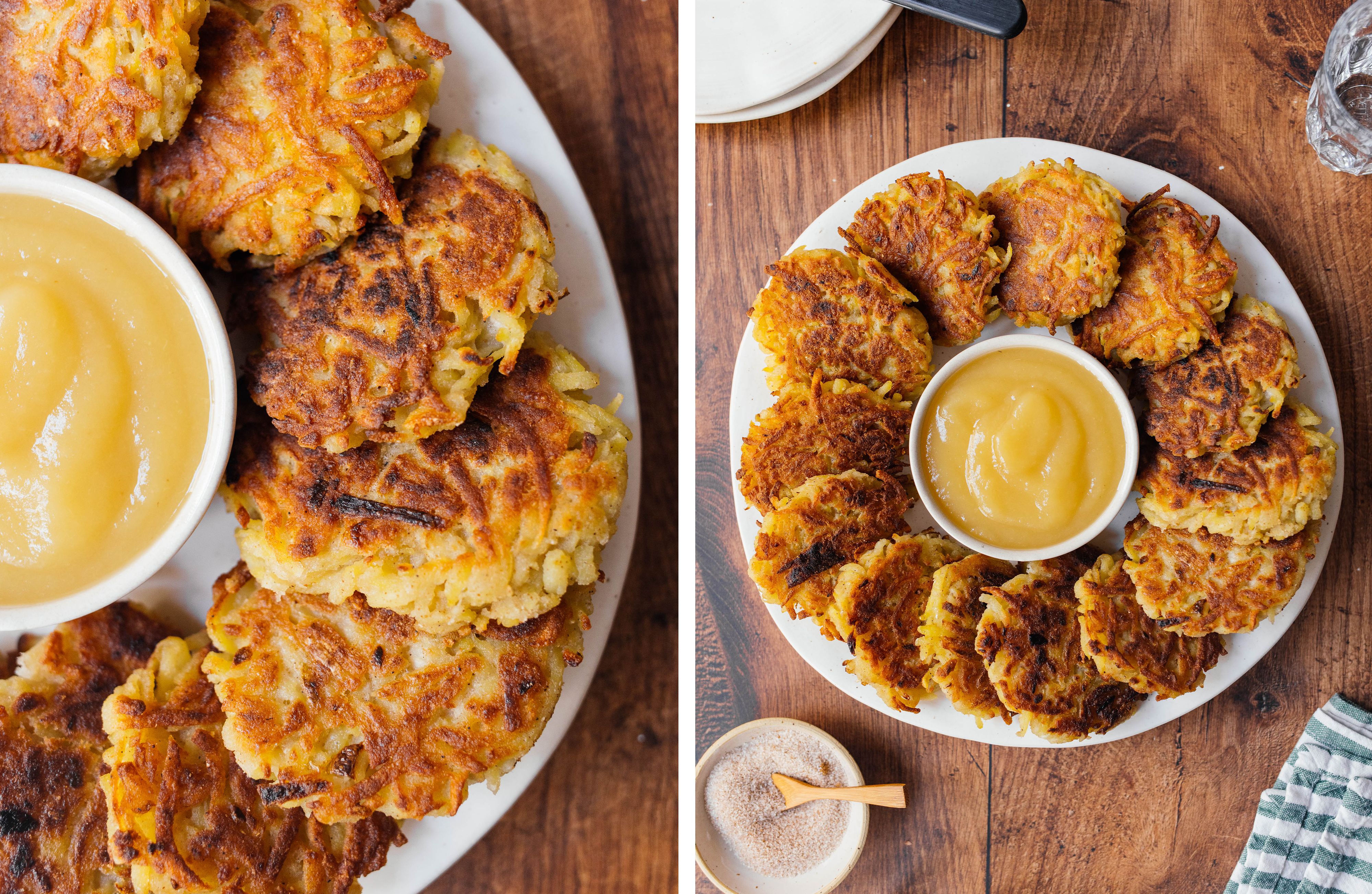 R453 Vegan, German Potato Pancakes with Apple Sauce