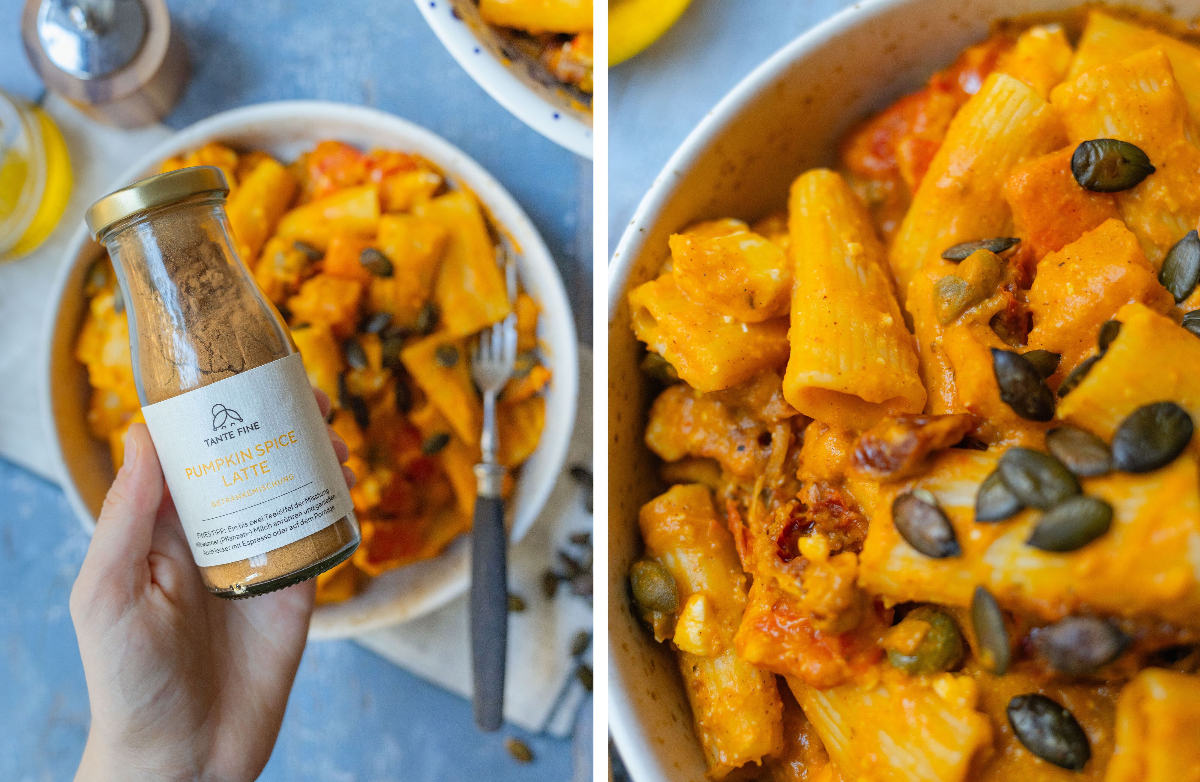 R902 Vegan Pumpkin Pasta with Tomato & Feta